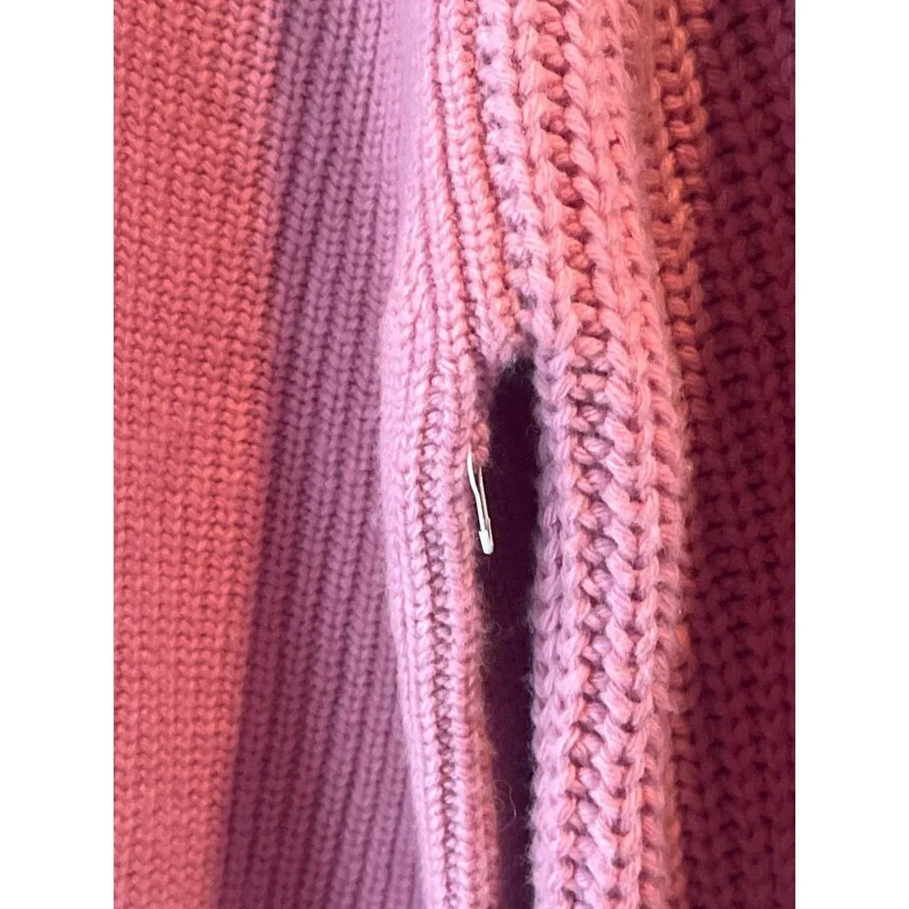 Staud Aura Pink Knit Sweater Balloon Sleeves Womens XL Soft  Wool & Cotton Blend - Picture 5 of 14